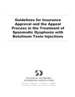 Insurance Assistance Booklet for Botulinum Toxin