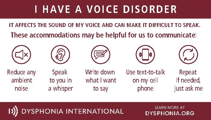 I have a Voice Disorder Card Option 1